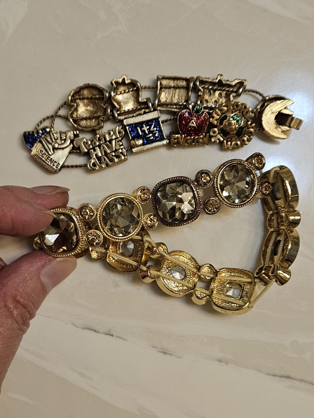 Gold Crystal Link Bracelet - Women Jewelry